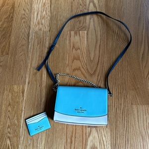 Kate Spade Carson Colorblock Saffiano Purse with Matching Card Case